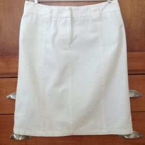 Ann Taylor Factory White Denim Skirt